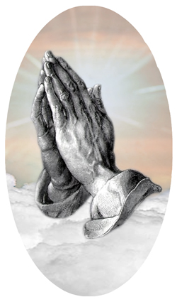 DNSBLUF 103 BZ Praying Hands Clouds Bronze